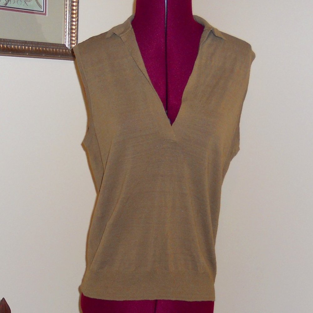James Perse Los Angeles Size 1 Goldish BrownTank Top w/Collar